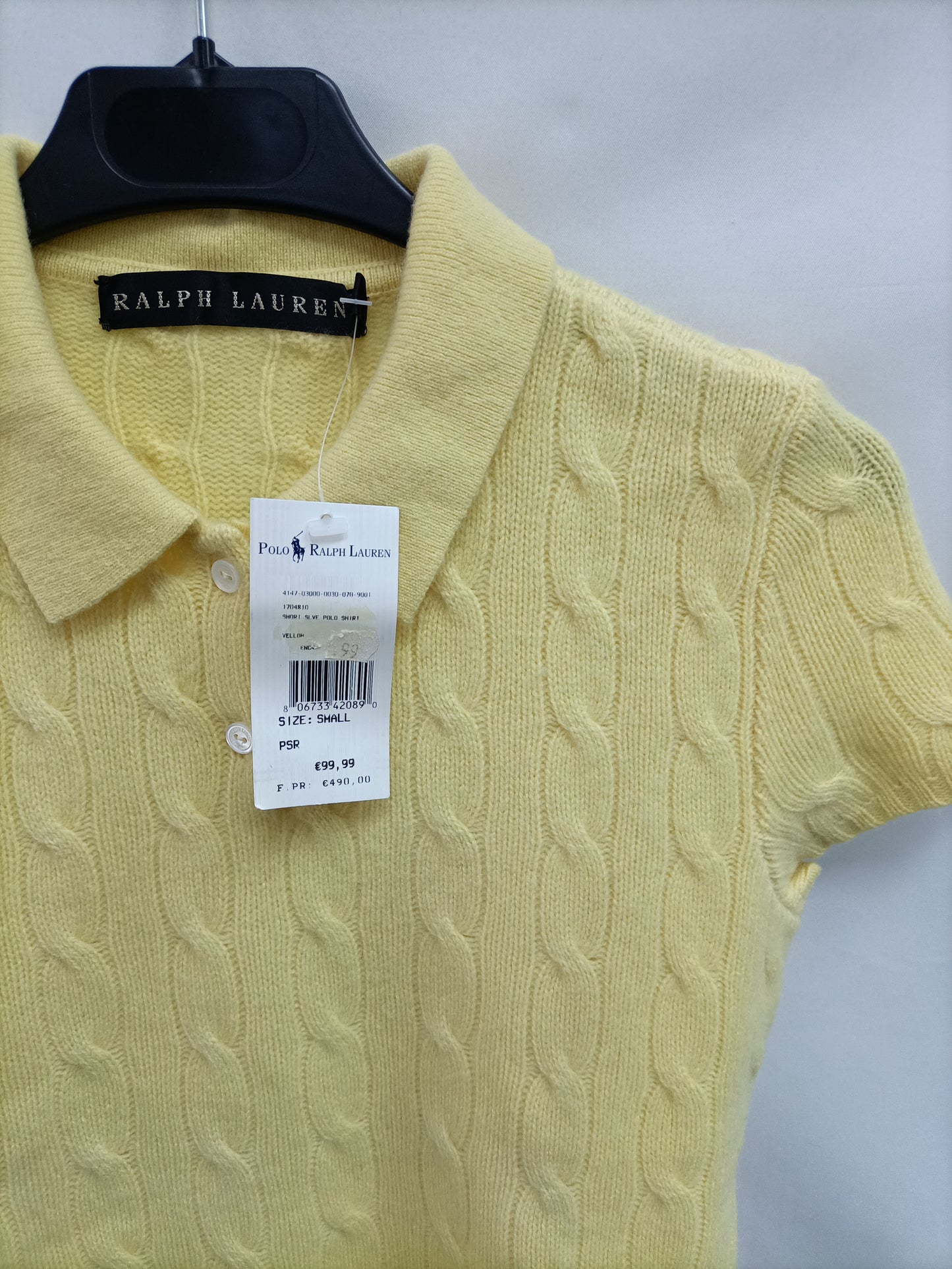 RALPH LAUREN. Polo amarillo punto   T.s