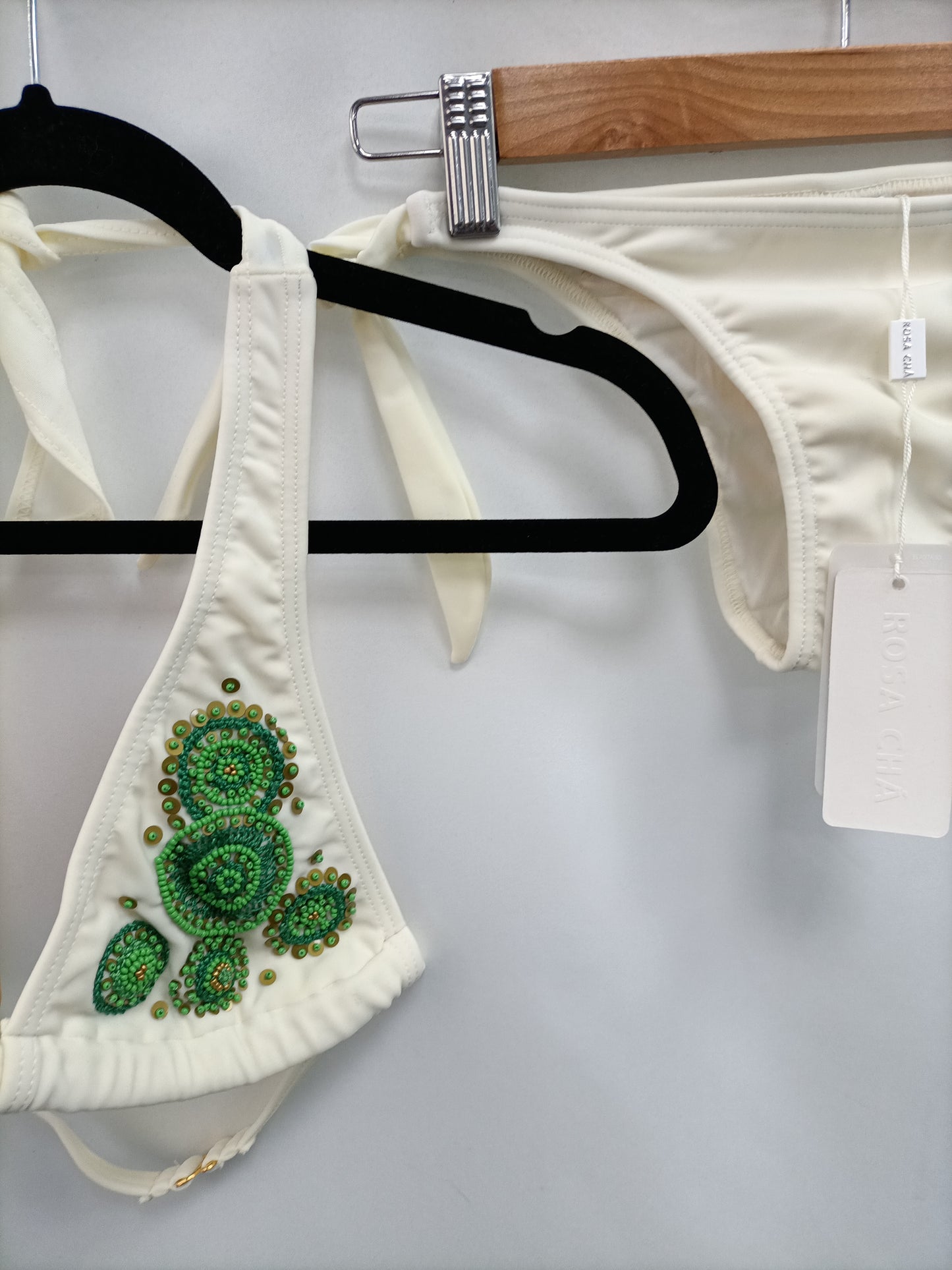 ROSA CHA. Beaded bridge bikini T.xs