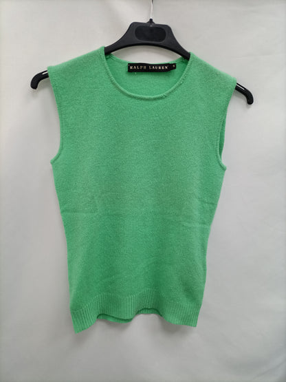 RALPH LAUREN.  Top verde cachemere   T.s