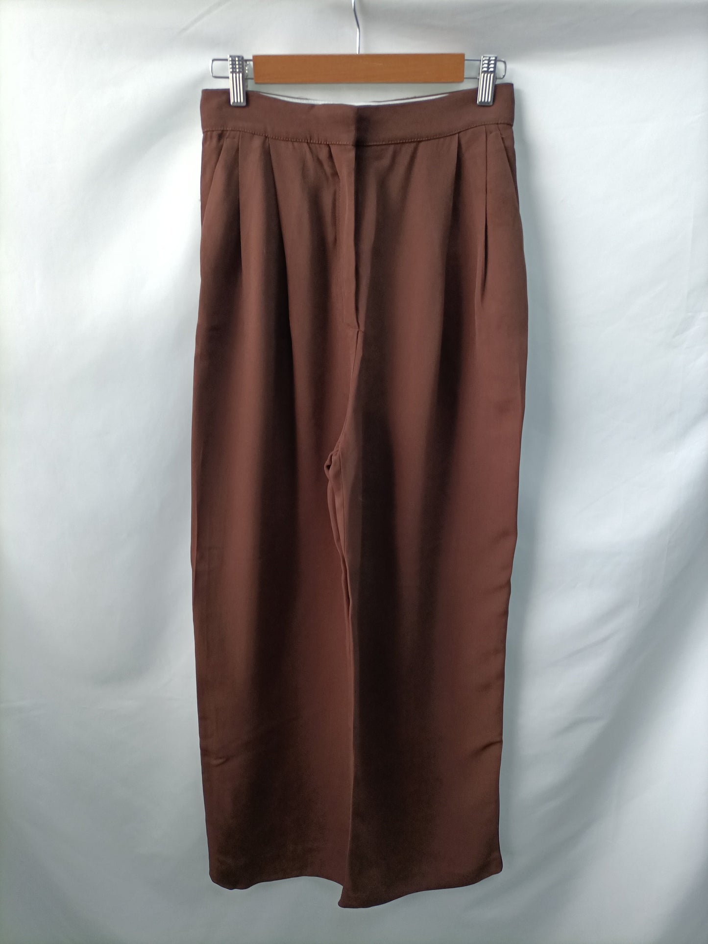 ZARA. Brown wide-leg trousers Ts