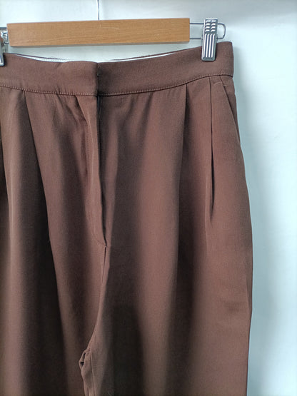 ZARA. Brown wide-leg trousers Ts