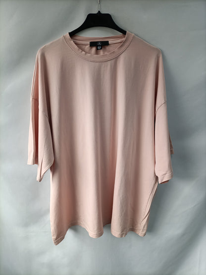 MISSGUIDED. Camiseta rosa oversized T.38