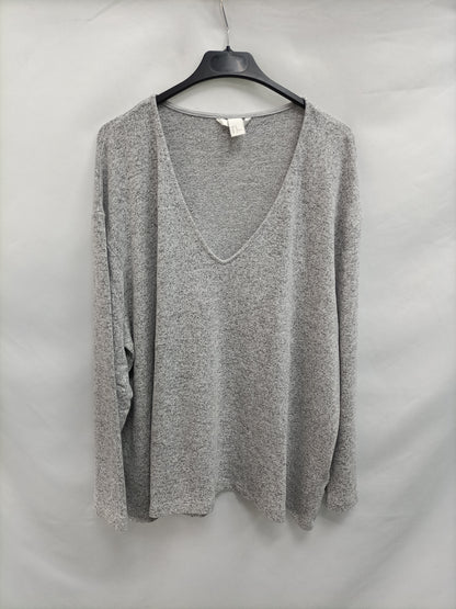 H&M. Jersey gris jaspeado T.xl