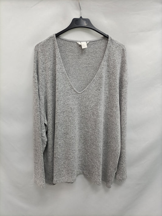 H&M. Jersey gris jaspeado T.xl