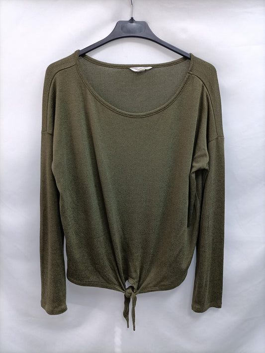 SPRINGFIELD. Camiseta verde lazada T.l