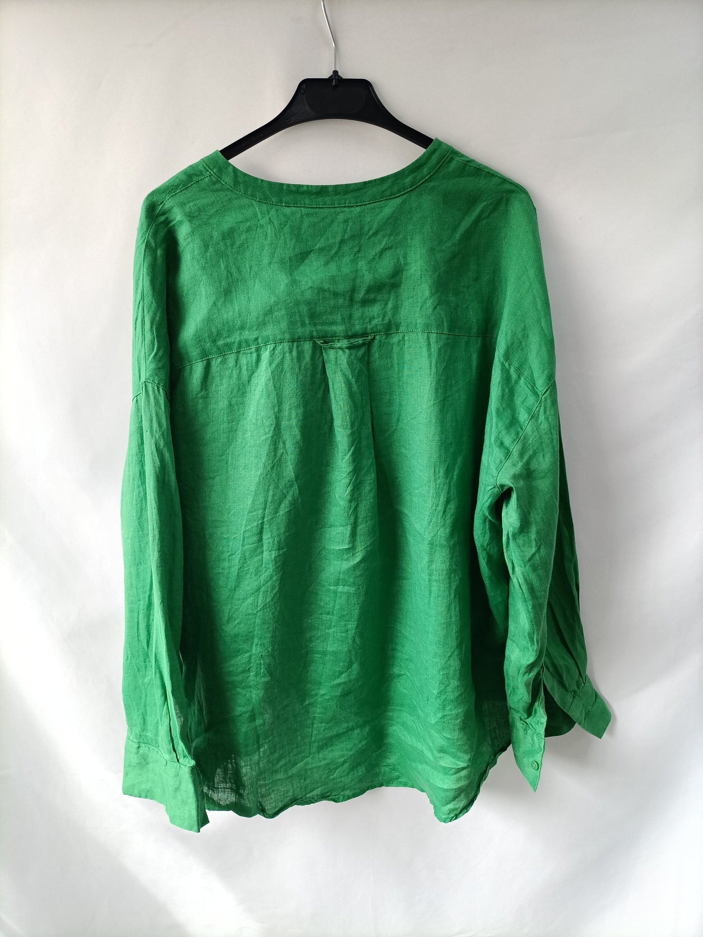 MANGO.Camisa verde lino T.m