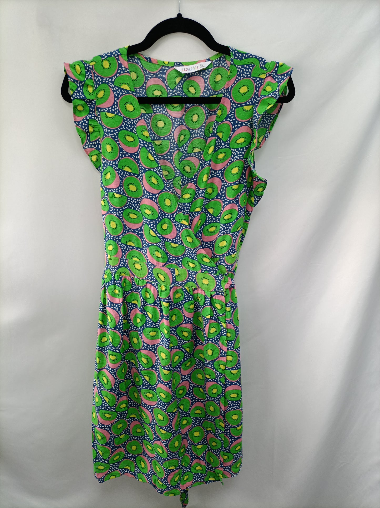 COMPAÑÍA FANTÁSTICA. Vestido cruzado kiwis T.xl