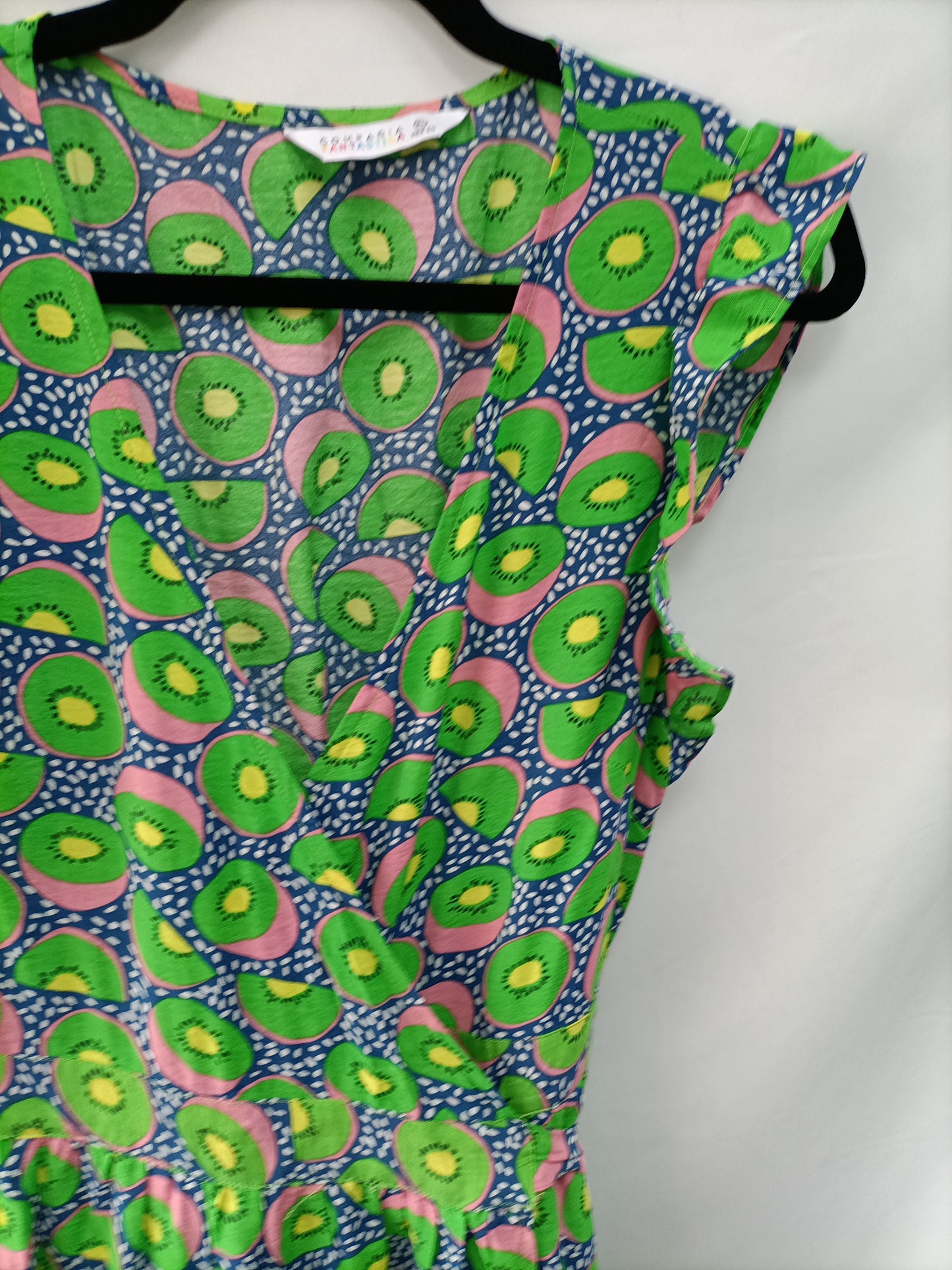 COMPAÑÍA FANTÁSTICA. Vestido cruzado kiwis T.xl
