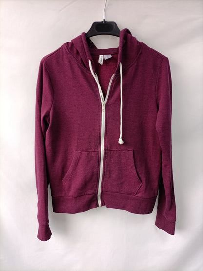 H&M. Sudadera burdeos jaspeado T.xs