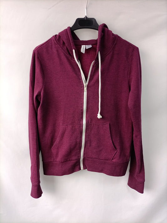 H&M. Sudadera burdeos jaspeado T.xs