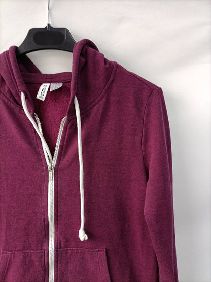 H&M. Sudadera burdeos jaspeado T.xs