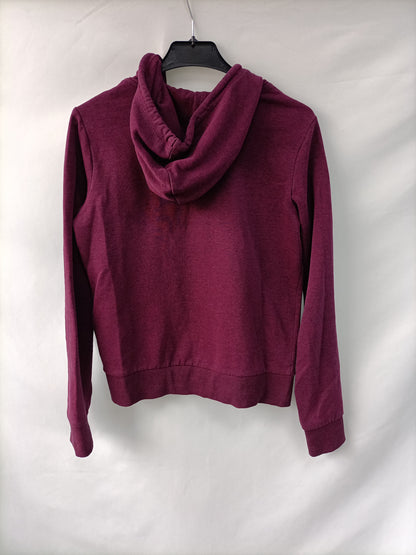 H&M. Sudadera burdeos jaspeado T.xs