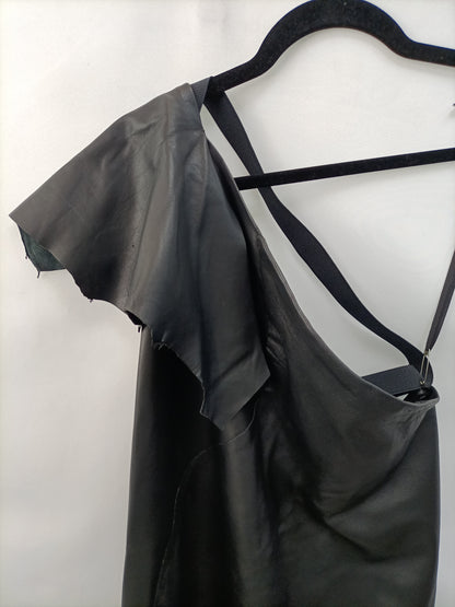 ULISES MERIDA. Vestido negro piel T.u(m)