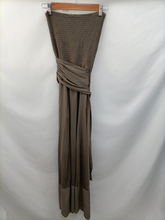 OTRAS. Vestido largo verde T.40(m)