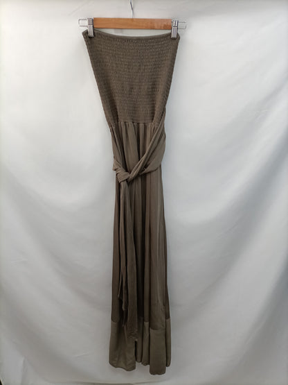 OTRAS. Vestido largo verde T.40(m)