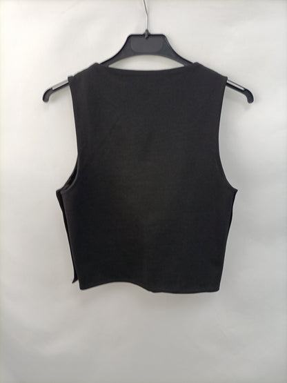 ZARA. Black Top with Buttons TM