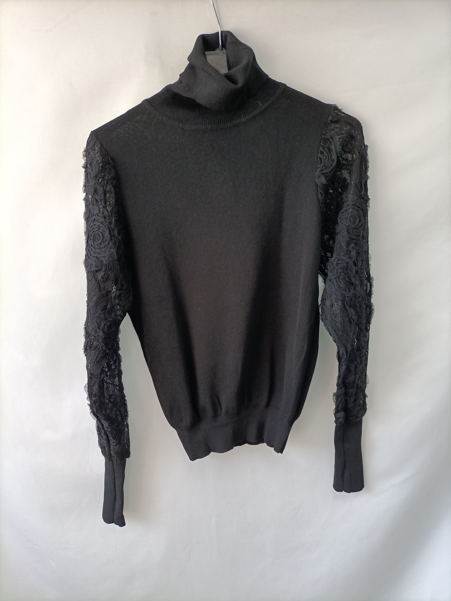 MULAYA. Jersey mangas encaje T.s