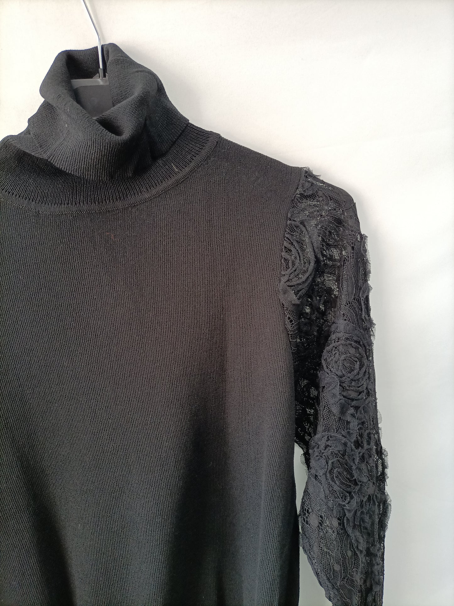 MULAYA. Jersey mangas encaje T.s