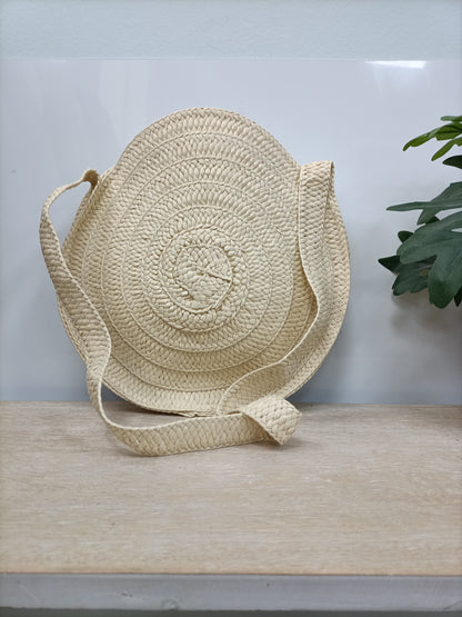 OTHERS. Beige raffia bag