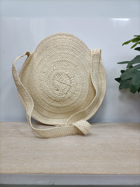 OTHERS. Beige raffia bag