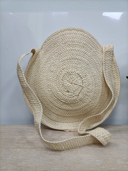 OTHERS. Beige raffia bag