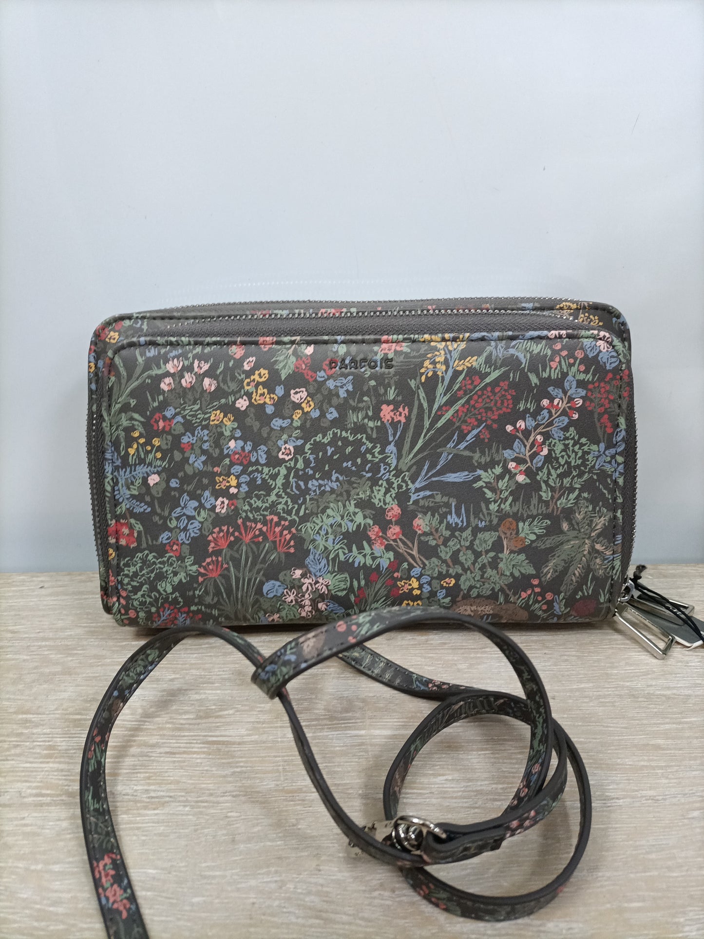 PARFOIS. Bolso gris flores