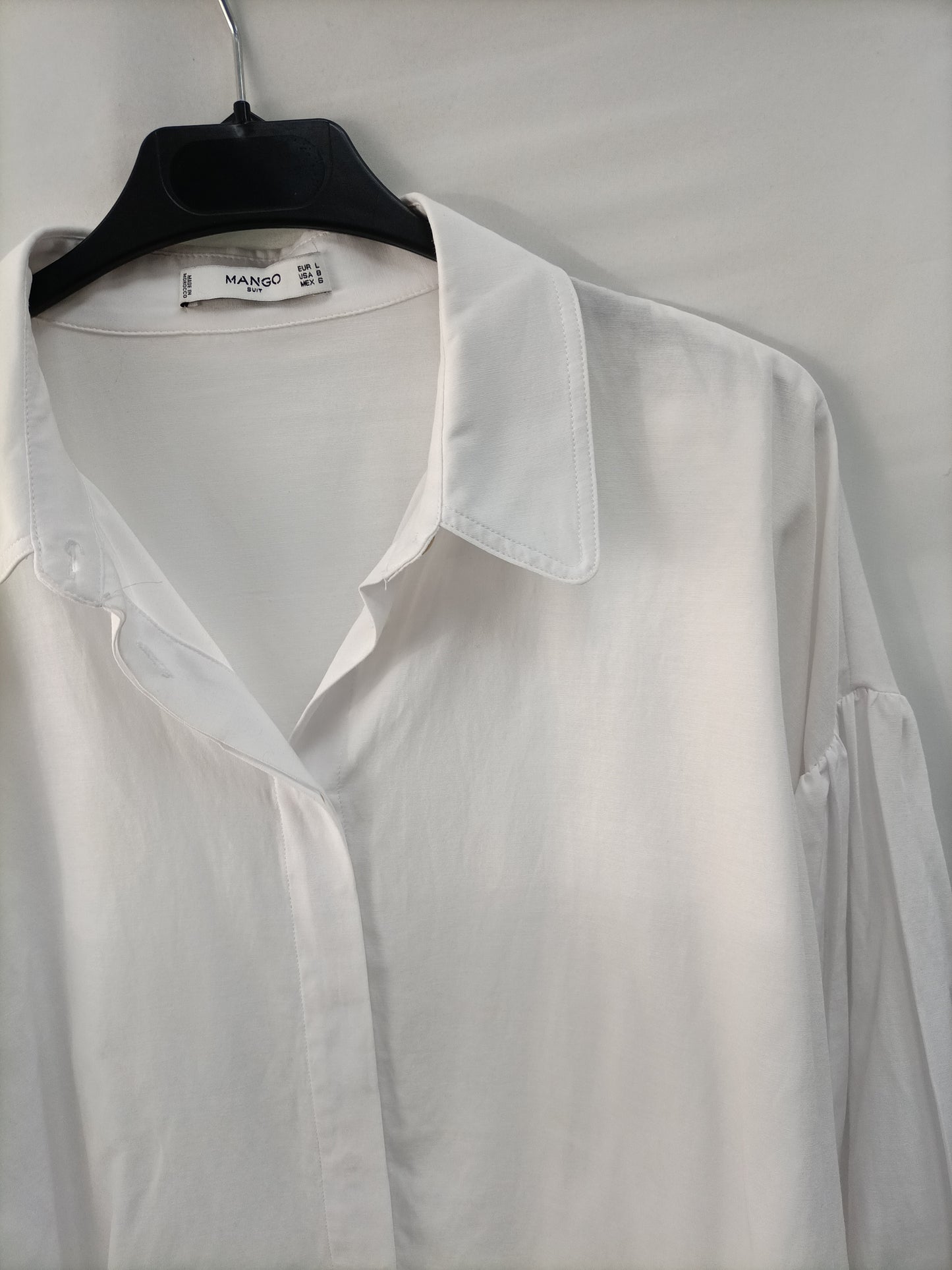 MANGO. Camisa blanca mangas T.l