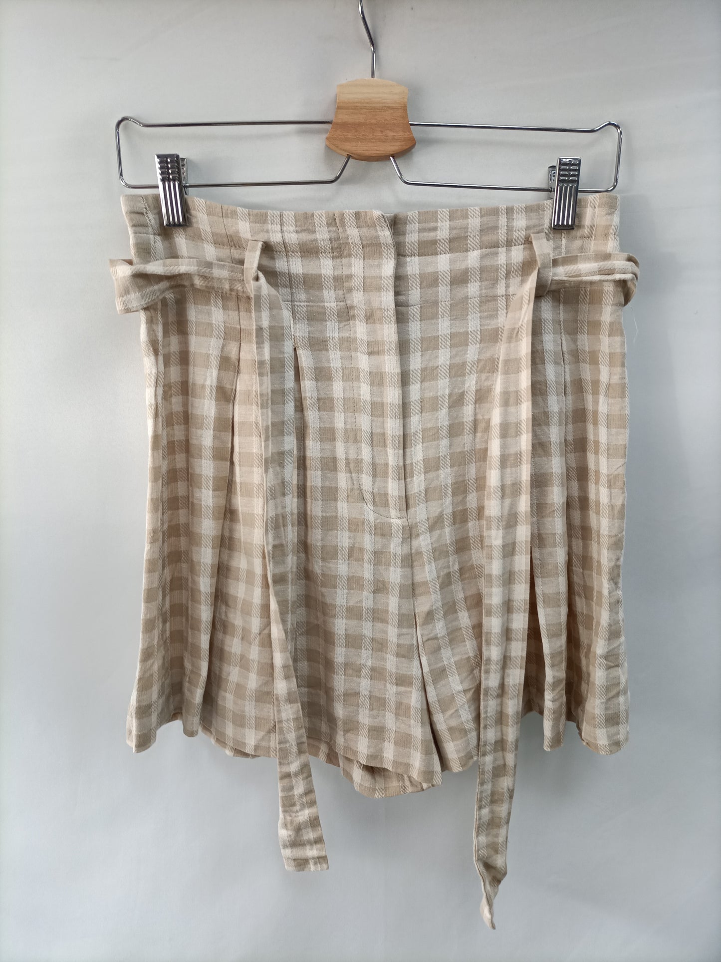 ZARA. Pantalón corto cuadros T.m