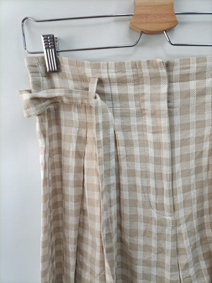ZARA. Pantalón corto cuadros T.m