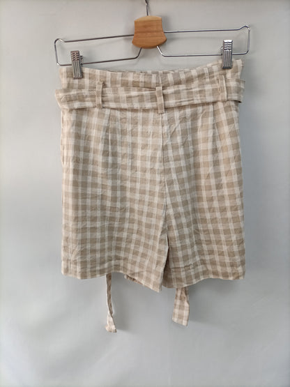 ZARA. Pantalón corto cuadros T.m