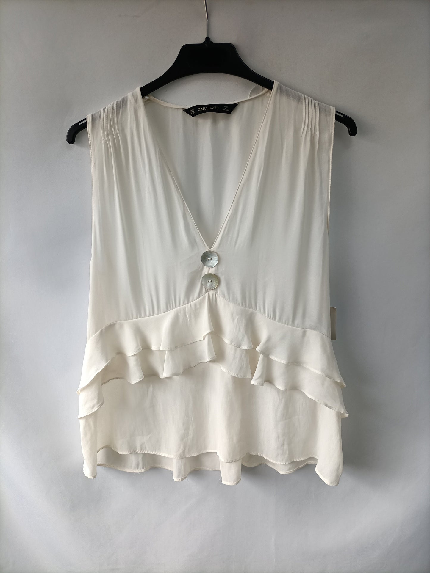 ZARA. Blusa blanca T.m