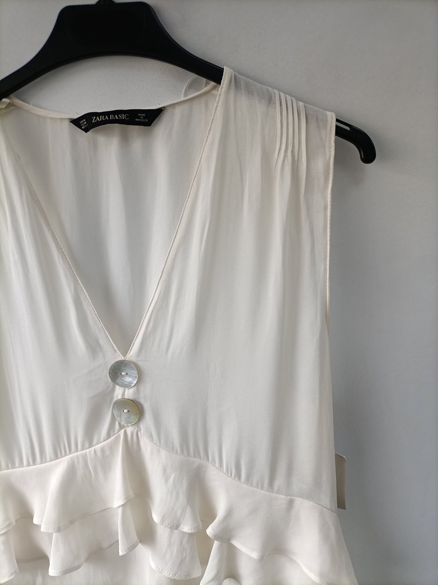 ZARA. Blusa blanca T.m