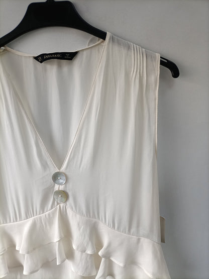 ZARA. Blusa blanca T.m