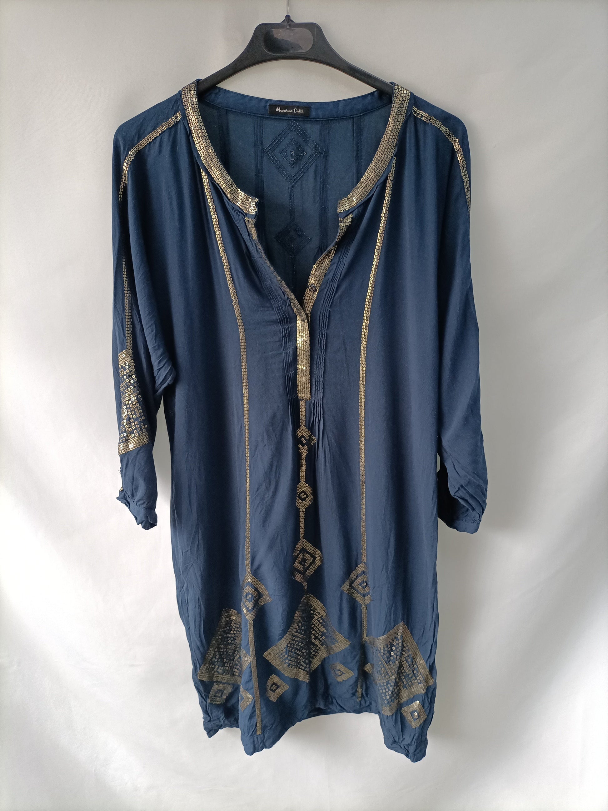 massimo dutti sequin dress Sequinned Dress / Massimo Dutti / Black / Sequins / Modern Vintage / Size UK 12