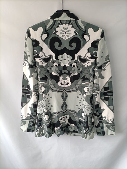 FELIPE VALERA. Blazer blanca estampado T.42 (S)