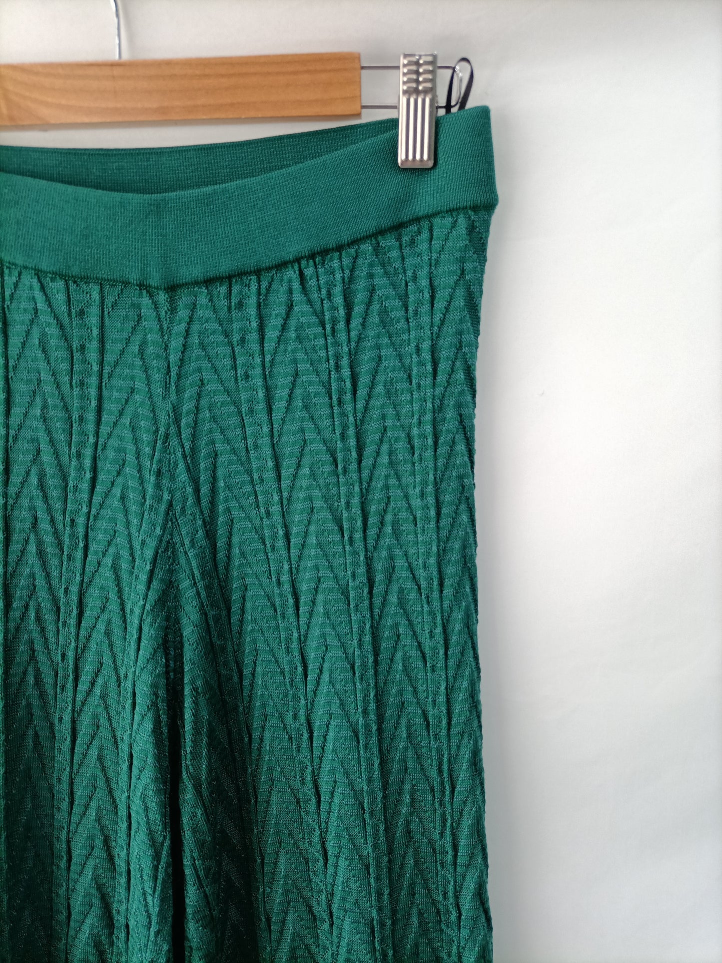 MISONI. Pantalón punto verde T.m