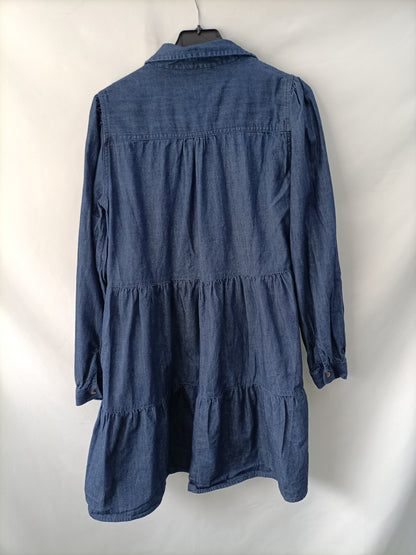 PIECES. Vestido corto denim T.m