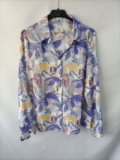 CERISE BLUE. Blusa fluida estampada  T.m