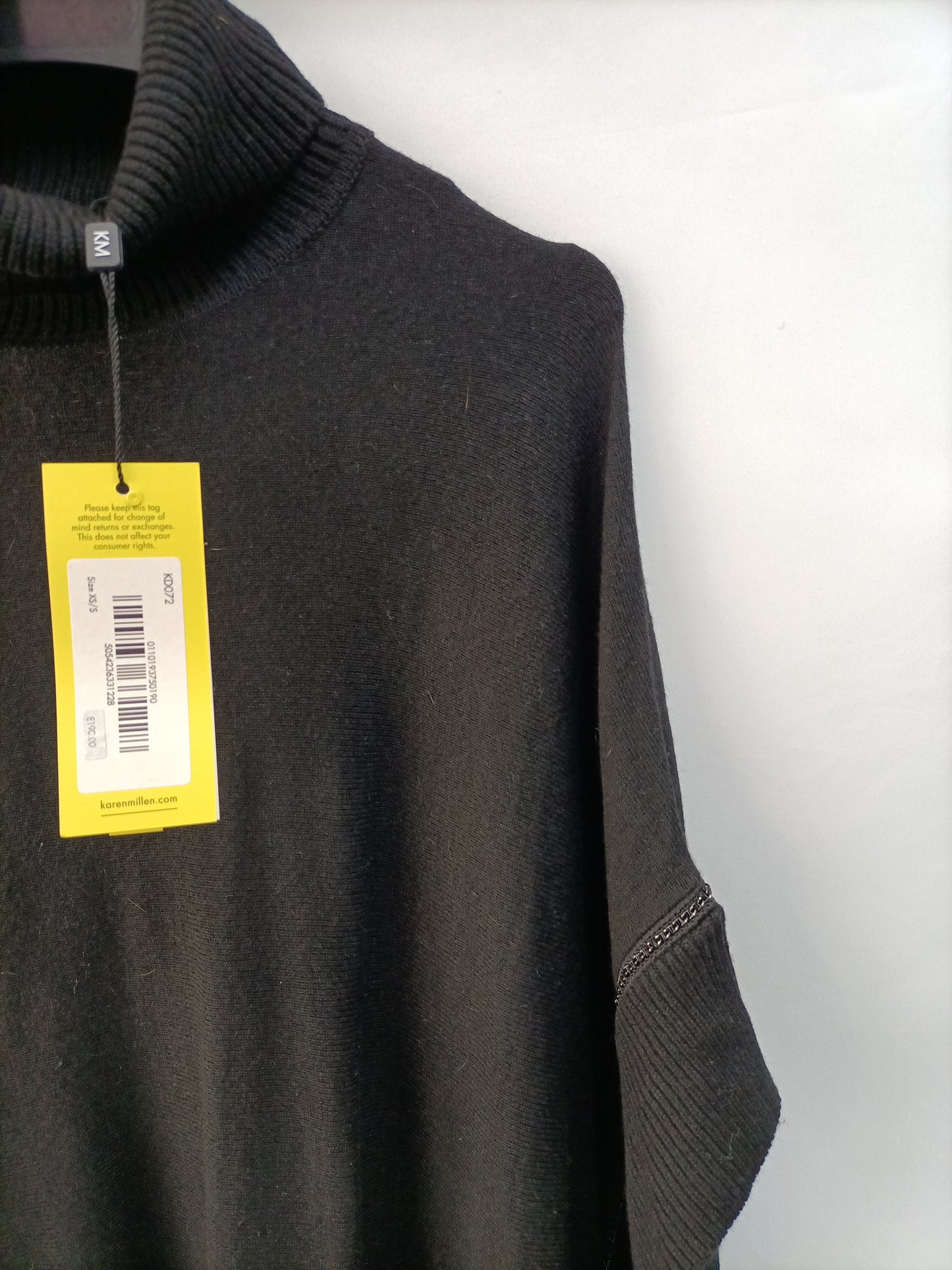 KAREN MILLEN. Poncho punto negro  T.xs/s