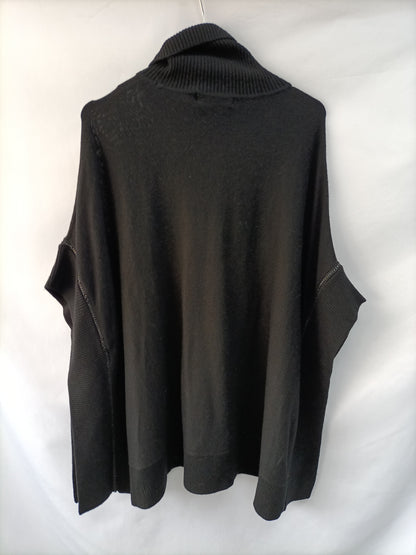 KAREN MILLEN. Poncho punto negro  T.xs/s