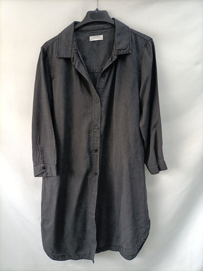 ZARA. vestido camisero negro T.m