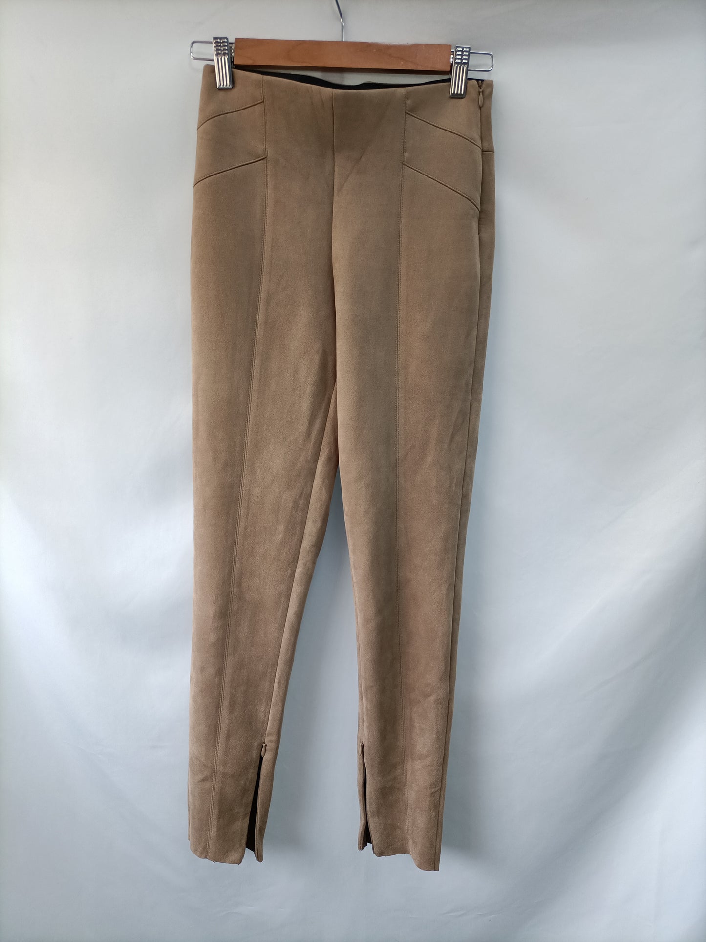 ZARA. Leggings antelina beige T.s