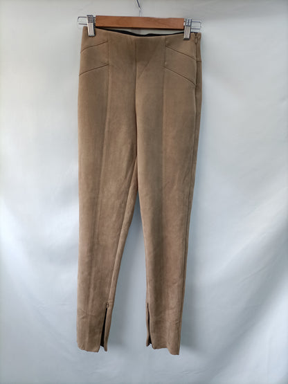 ZARA. Leggings antelina beige T.s