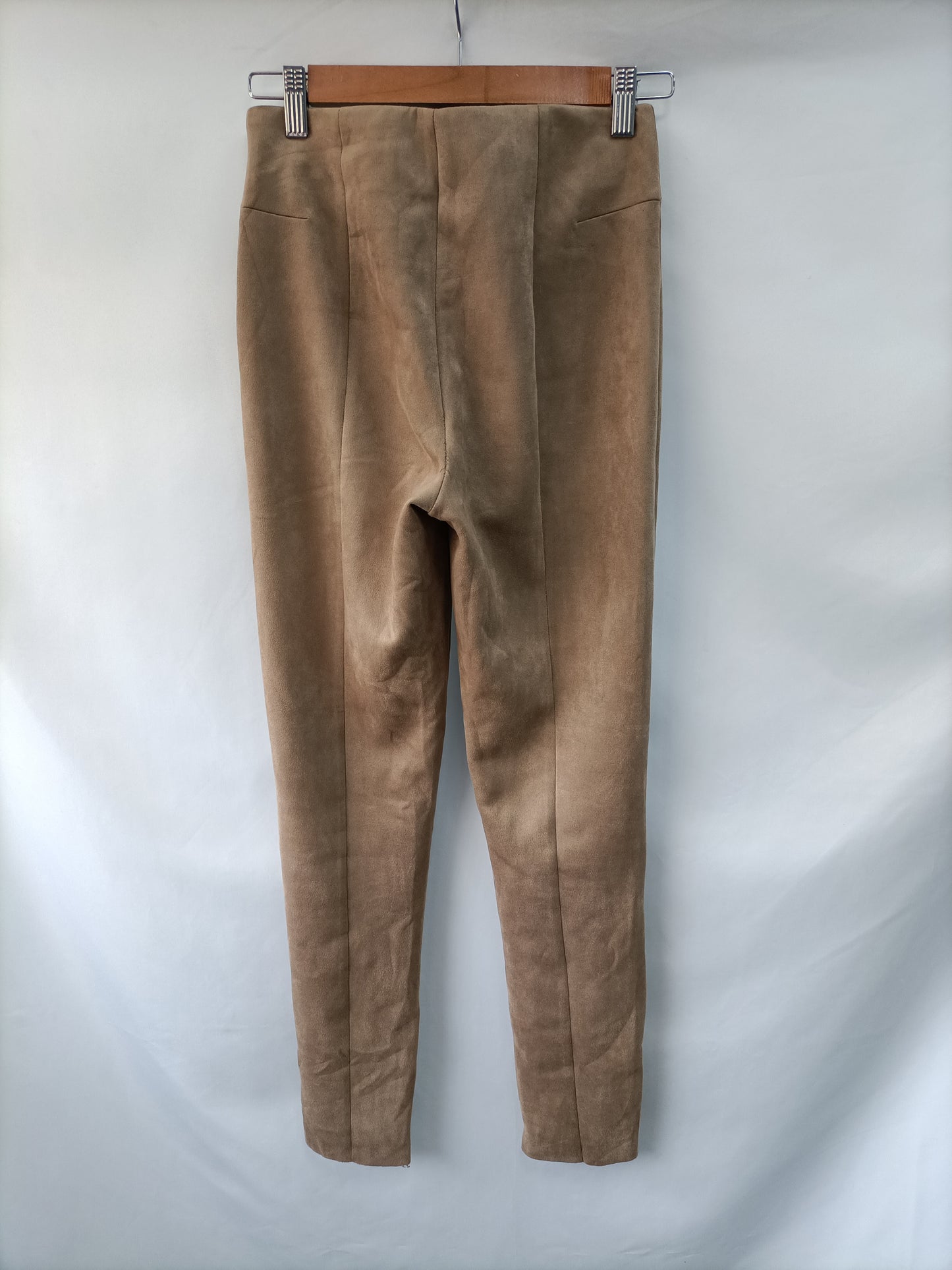 ZARA. Leggings antelina beige T.s