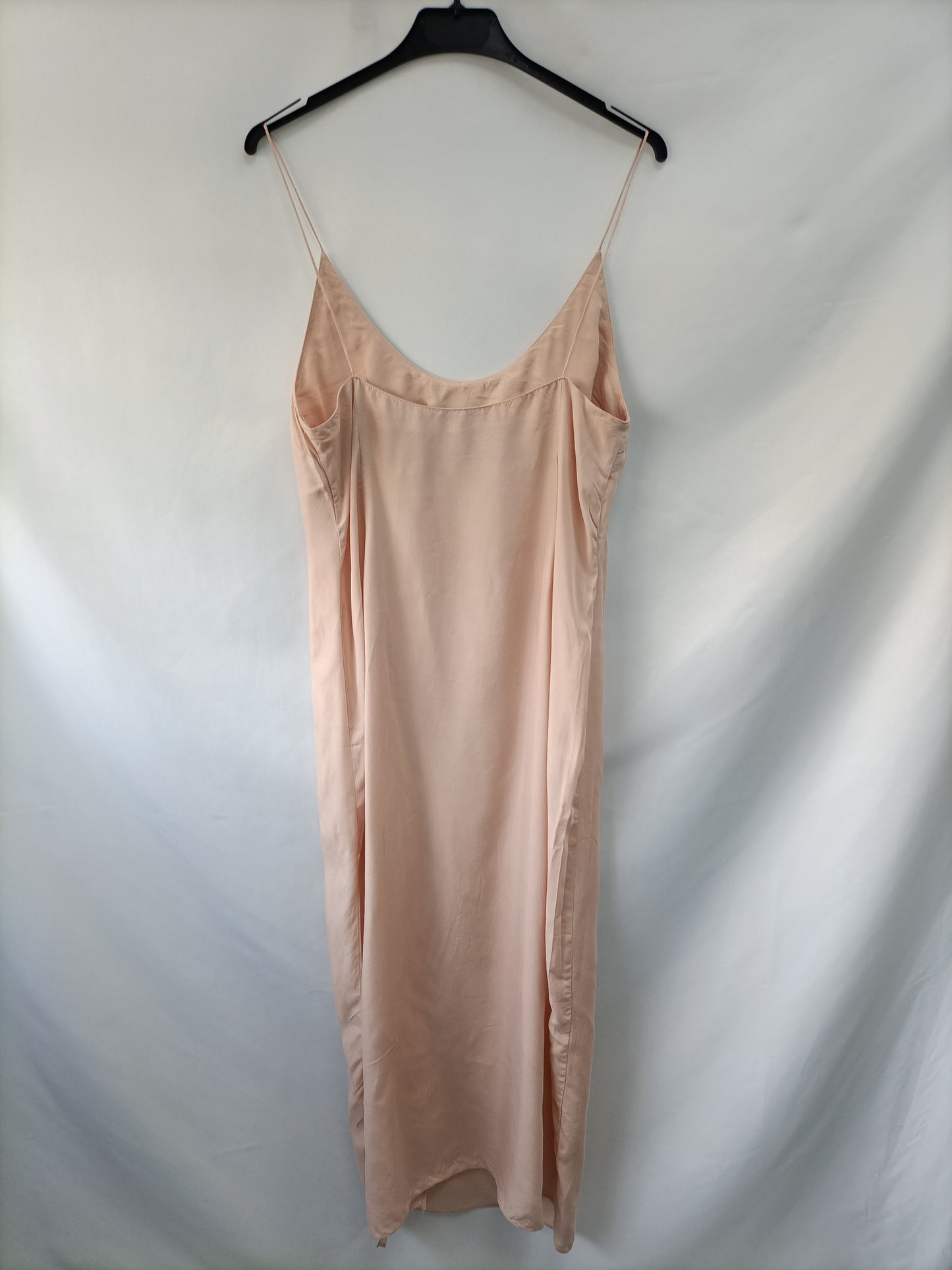 ZARA. Vestido rosa lencero T.m/l