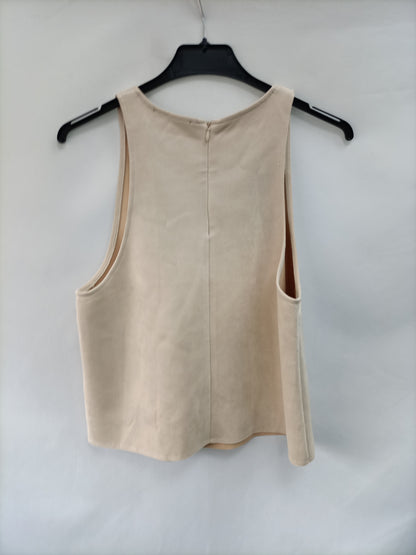 ZARA. Top antelina beige T.s
