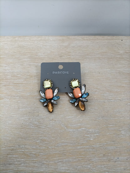 PARFOIS. Pendientes pedrería naranjas