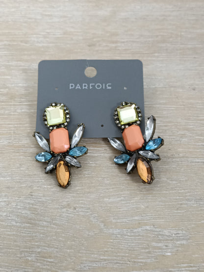 PARFOIS. Pendientes pedrería naranjas