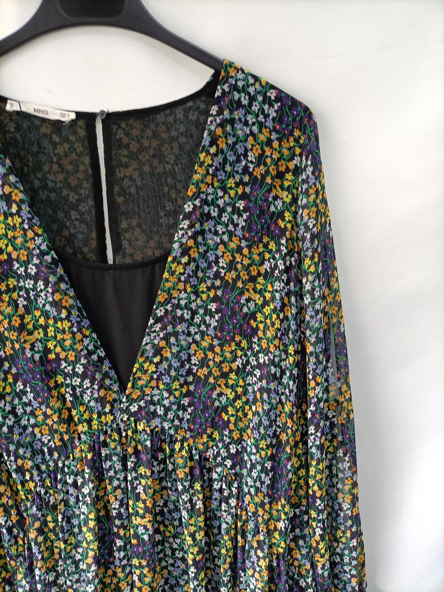 MANGO. Vestido midi flores T.m