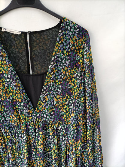 MANGO. Vestido midi flores T.m